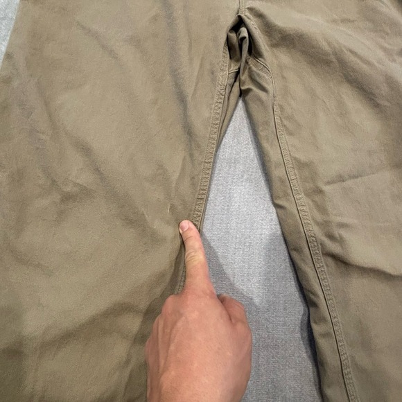 Duluth Trading Flex Fire Hose Pants Men 36x29 Beige Khaki Chino Workwear Stretch - Picture 4 of 11